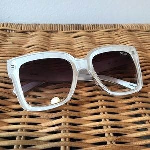 White QUAY Oversized Sunglasses